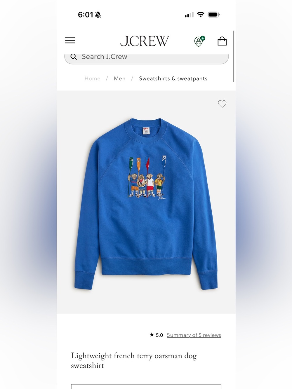 Vintage Jcrew Rowing Men Sweatshirt